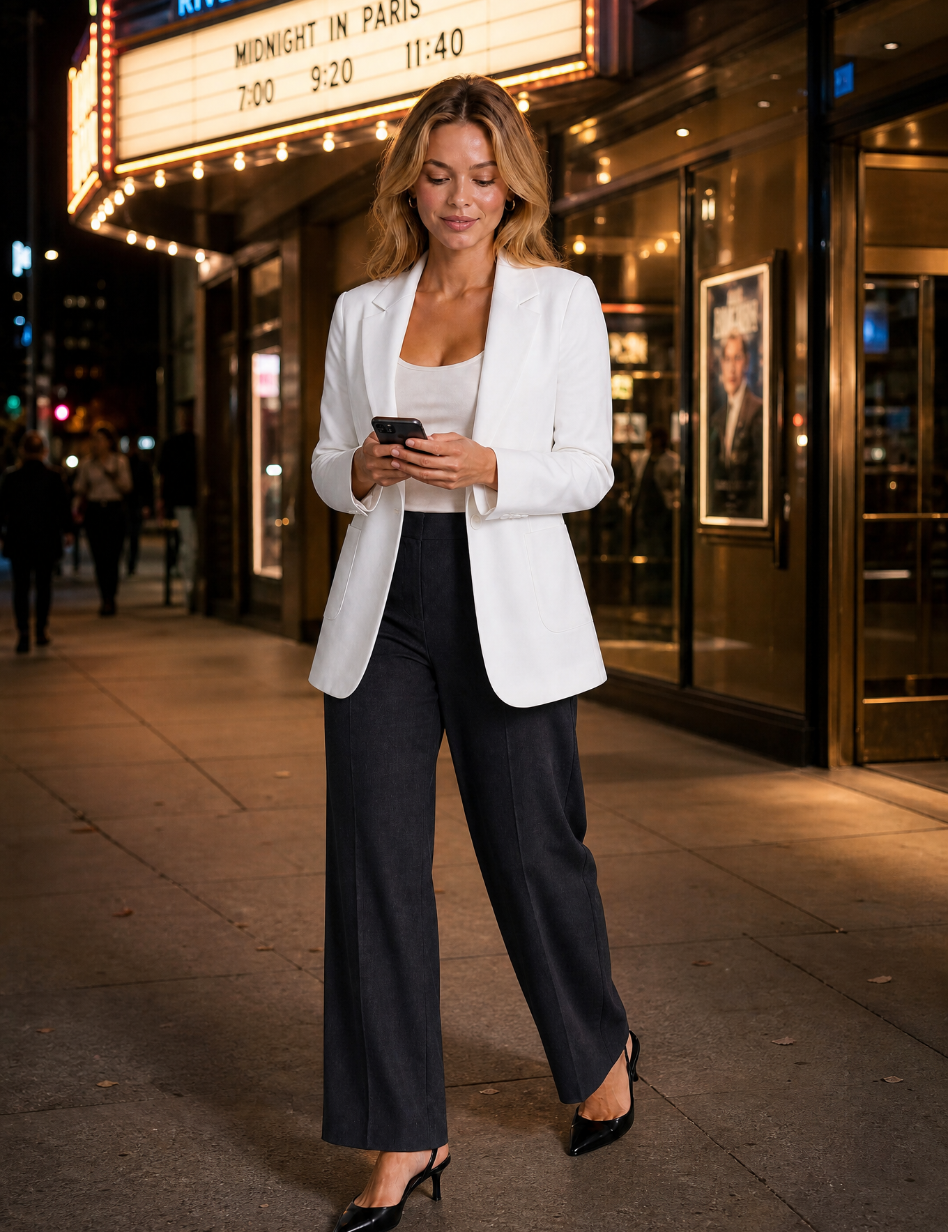 Blazer ajusté à col tailleur | Variante Blanc - Lifestyle | Lounelle Paris