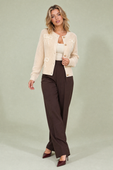 Gilet beige clair à nœuds