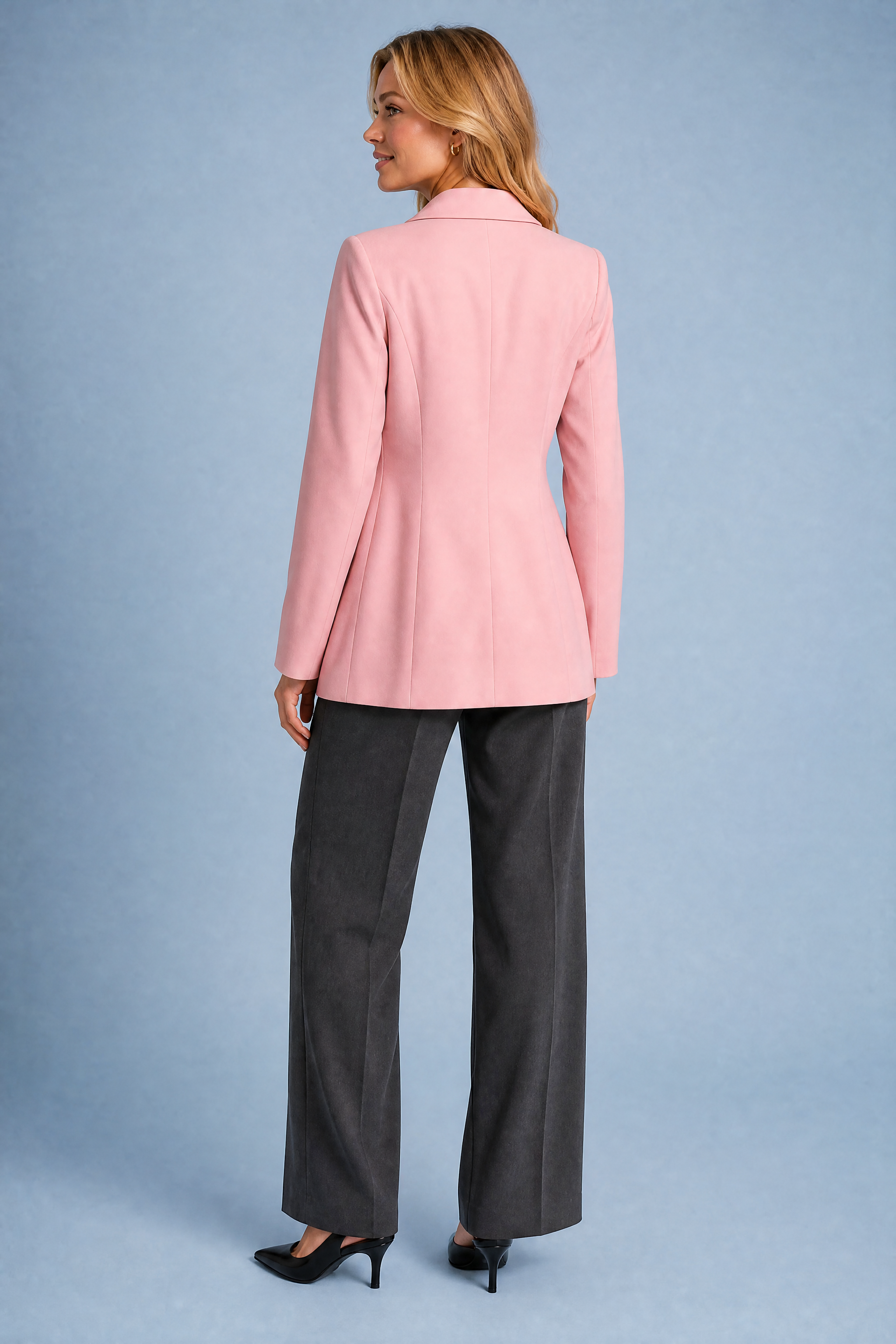 Blazer ajusté à col tailleur | Vue de dos | Lounelle Paris