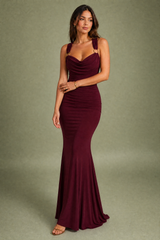 Robe longue col bénitier dos nu