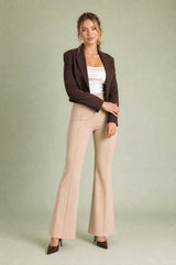 Pantalon taille haute micro-évasé