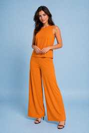 Ensemble pantalon large fluide | Variante Orange | Lounelle Paris