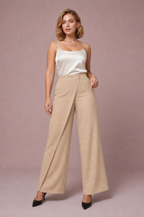 Pantalon taille haute asymétrique