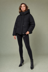 Doudoune courte à capuche oversize