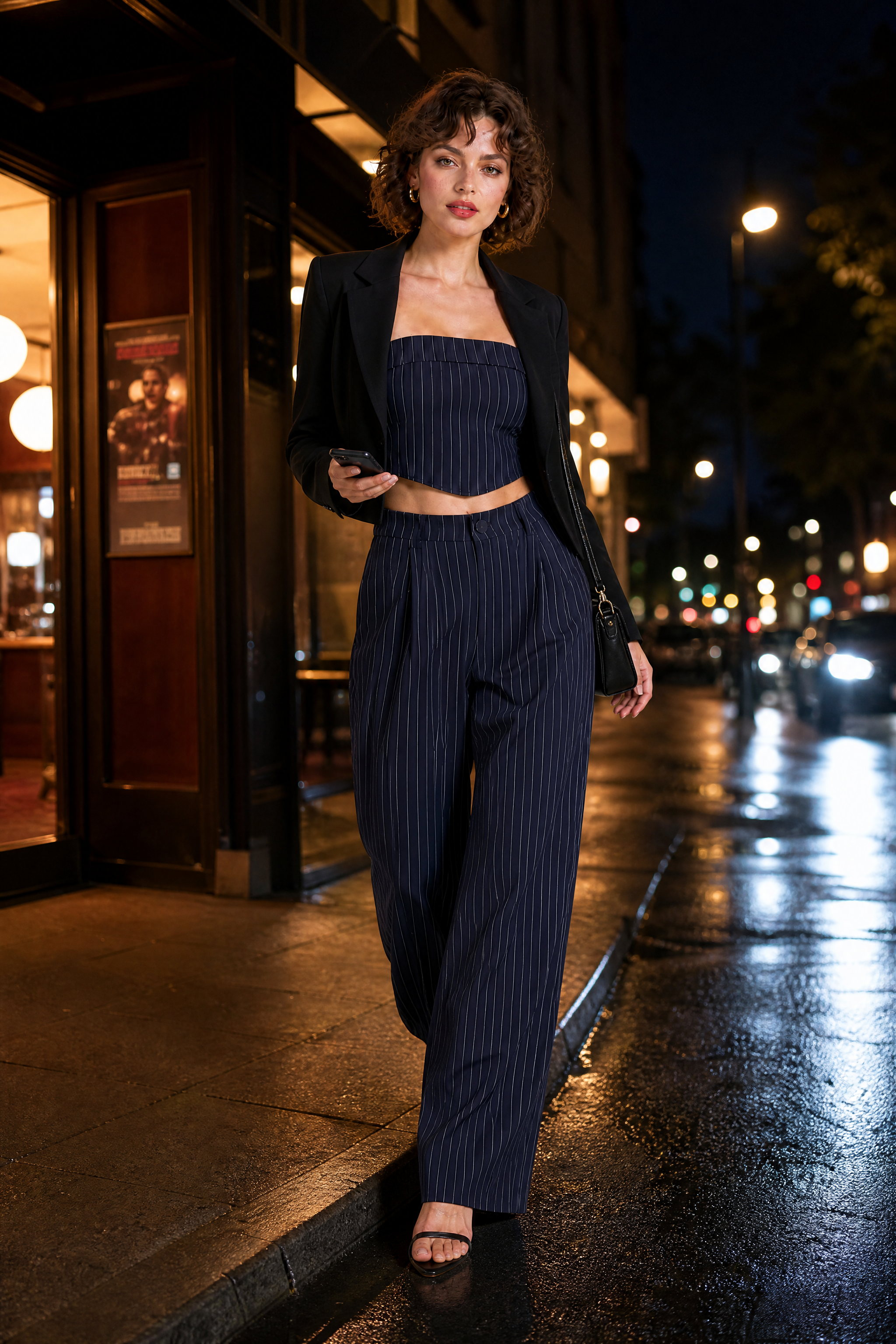 Ensemble rayé bandeau et pantalon large | Variante Bleu - Lifestyle | Lounelle Paris
