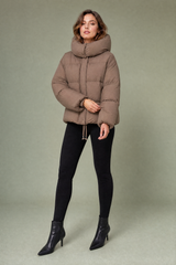 Doudoune courte à capuche oversize