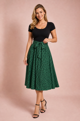 Robe bi-matière à pois