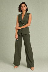 Ensemble gilet croisé pantalon large