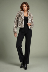 Veste en fausse fourrure imprimé animalier