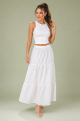 Ensemble blanc à imprimé floral