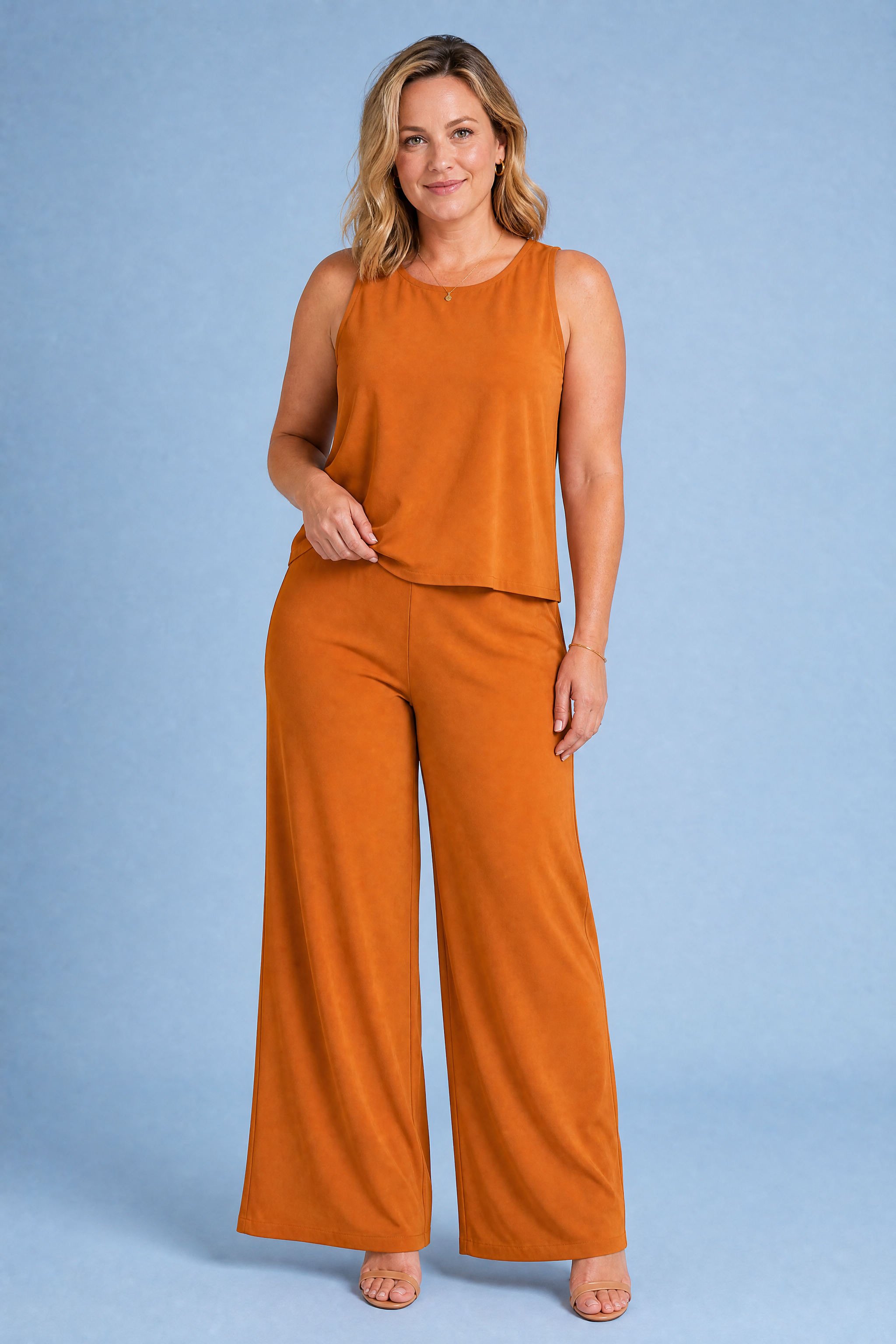 Ensemble fluide pantalon large | Porté sur une autre silhouette | Lounelle Paris