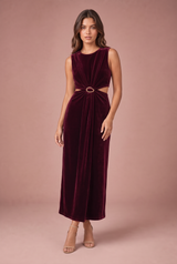 Robe velours sans manches
