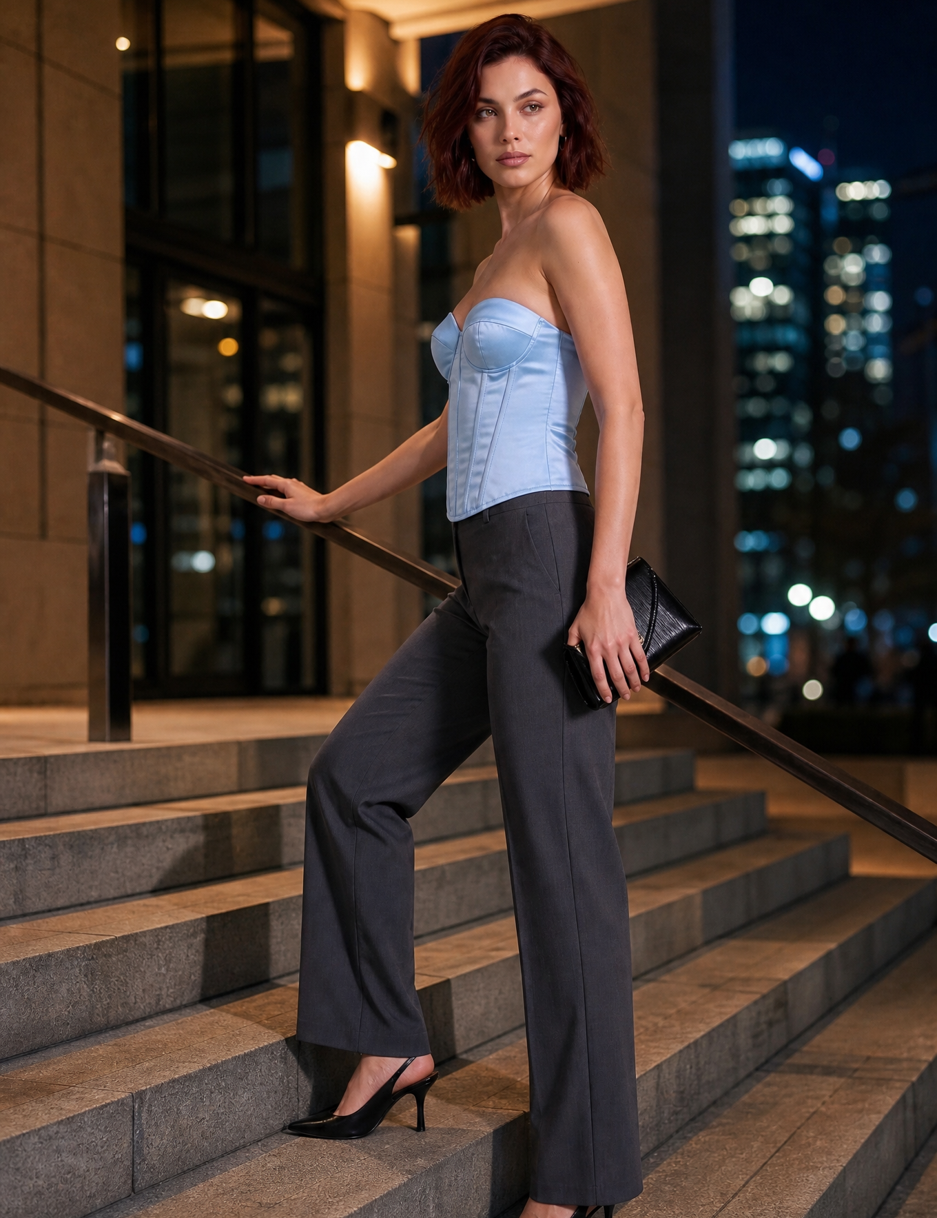 Bustier corset décolleté cœur laçage dos | Variante Bleu - Lifestyle | Lounelle Paris