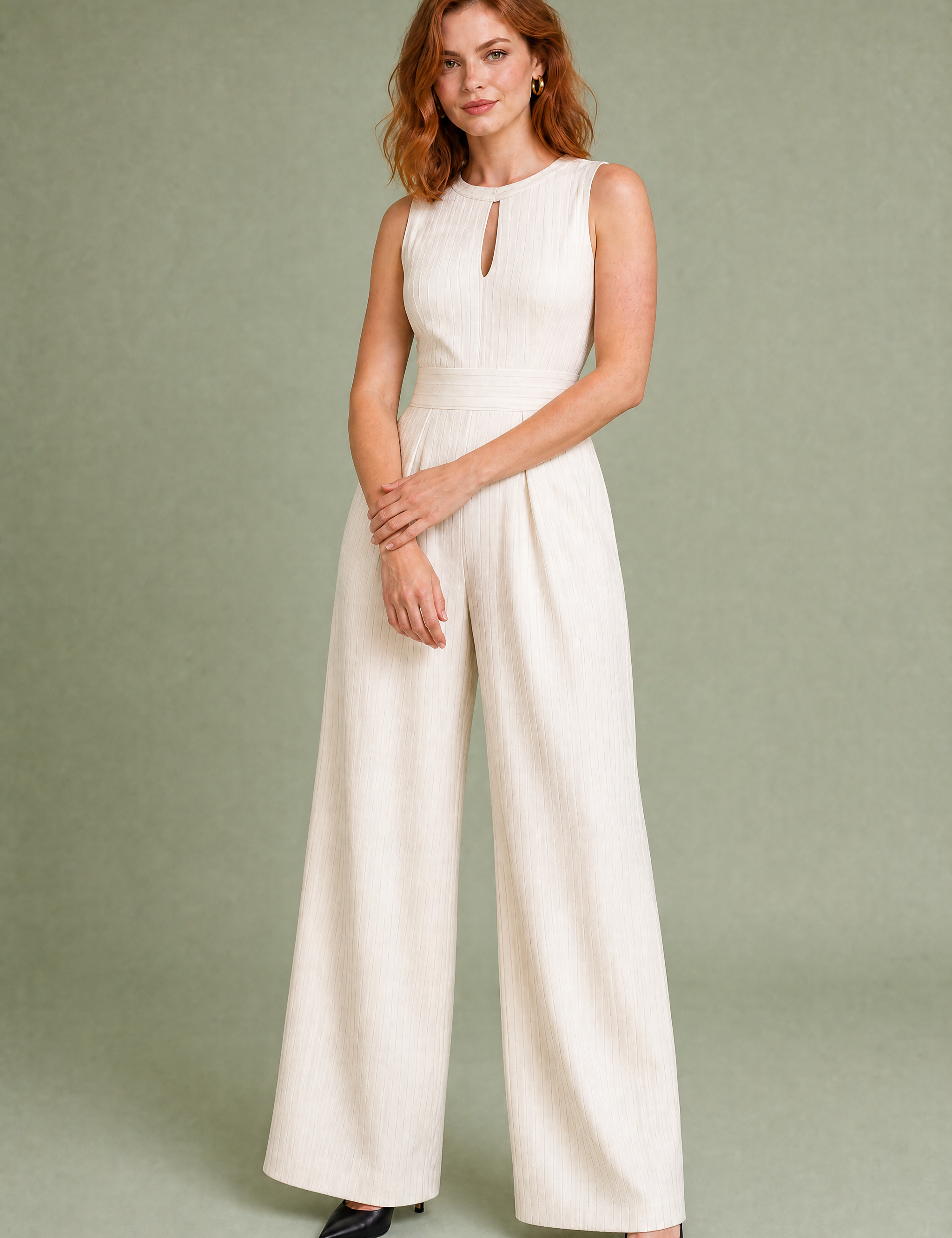 Combinaison rayée taille marquée | Variante Blanc | Lounelle Paris