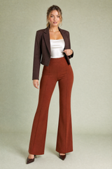 Pantalon taille haute micro-évasé