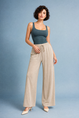 Pantalon large fluide à cordon