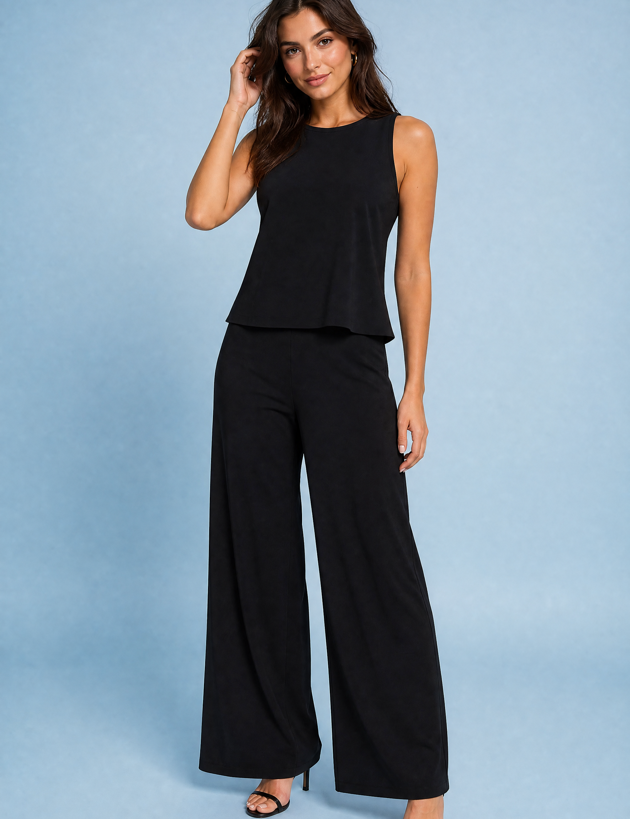Ensemble pantalon large fluide | Vue de face | Lounelle Paris