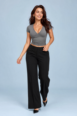 Crop top col V croisé
