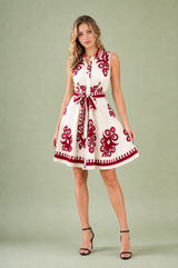 Robe col chemise ceinturée