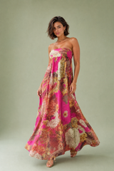 Robe longue bandeau évasée