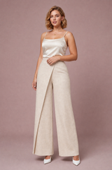 Pantalon taille haute asymétrique