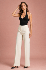 Top noir col halter dos nu