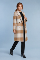 Manteau long à carreaux