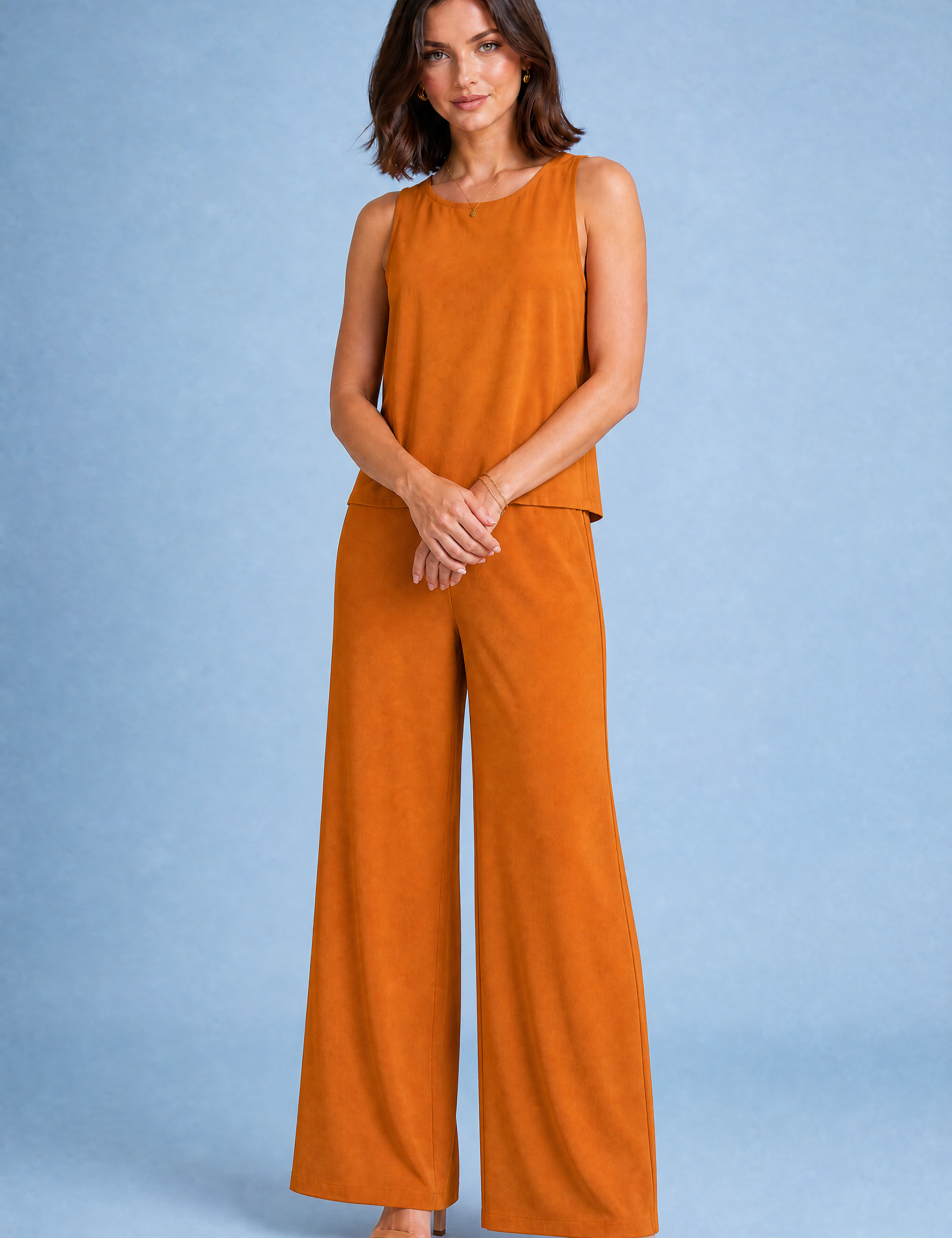 Ensemble fluide pantalon large | Variante Orange | Lounelle Paris