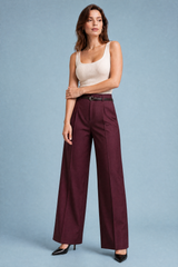 Pantalon large taille haute