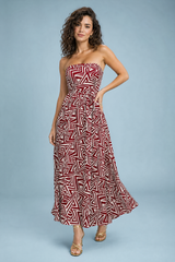 Robe longue bordeaux dos nu