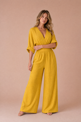 Combinaison col V taille haute