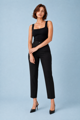 Pantalon droit taille haute 7/8