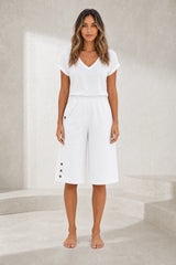 Bermuda droit taille haute