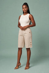 Bermuda droit taille haute