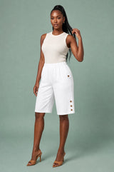 Bermuda droit taille haute