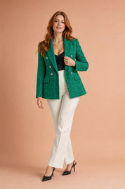 Blazer croisé en tweed | Vue de face | Lounelle Paris