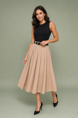 Robe noire bicolore sans manches
