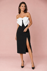 Robe noire à nœud fendue