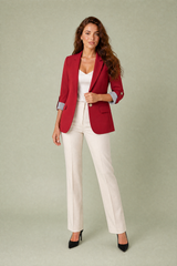 Blazer ajusté manches trois-quarts