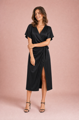 Robe midi portefeuille col V