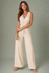 Combinaison fluide col V jambes larges