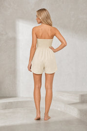Combishort abricot bustier taille haute | Lounelle Paris