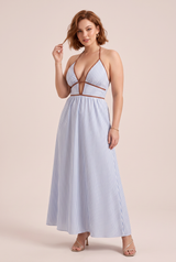 Robe longue col licou dos nu