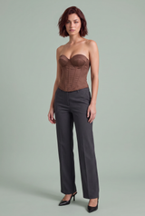 Bustier corset décolleté cœur laçage dos