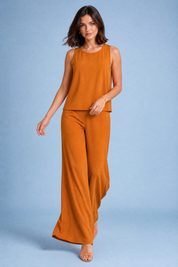 Ensemble fluide pantalon large | Vue en mouvement | Lounelle Paris