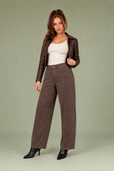 Pantalon cargo ample taille mi-haute