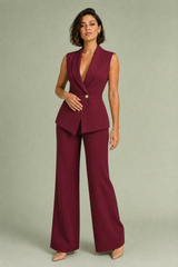 Ensemble gilet croisé pantalon large
