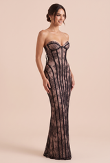 Robe bustier en dentelle dos lacé