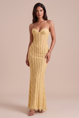 Robe bustier en dentelle dos lacé
