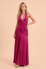 Robe longue col licou dos nu